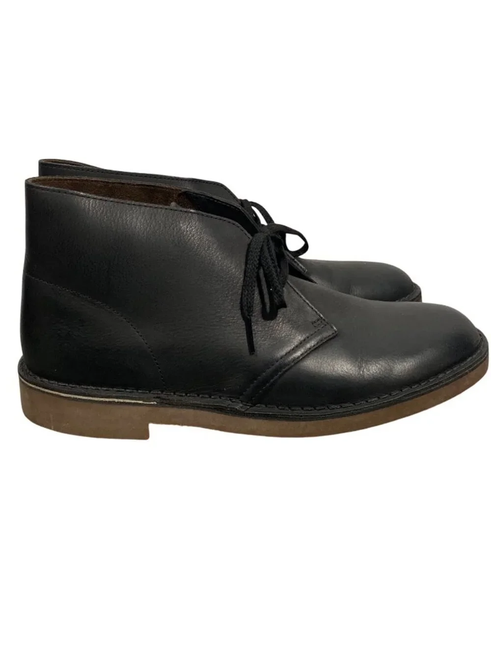 Clarks Mens Black Bushacre 2 Leather Desert Boots Size 11M  display picture 3